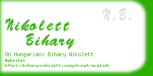 nikolett bihary business card